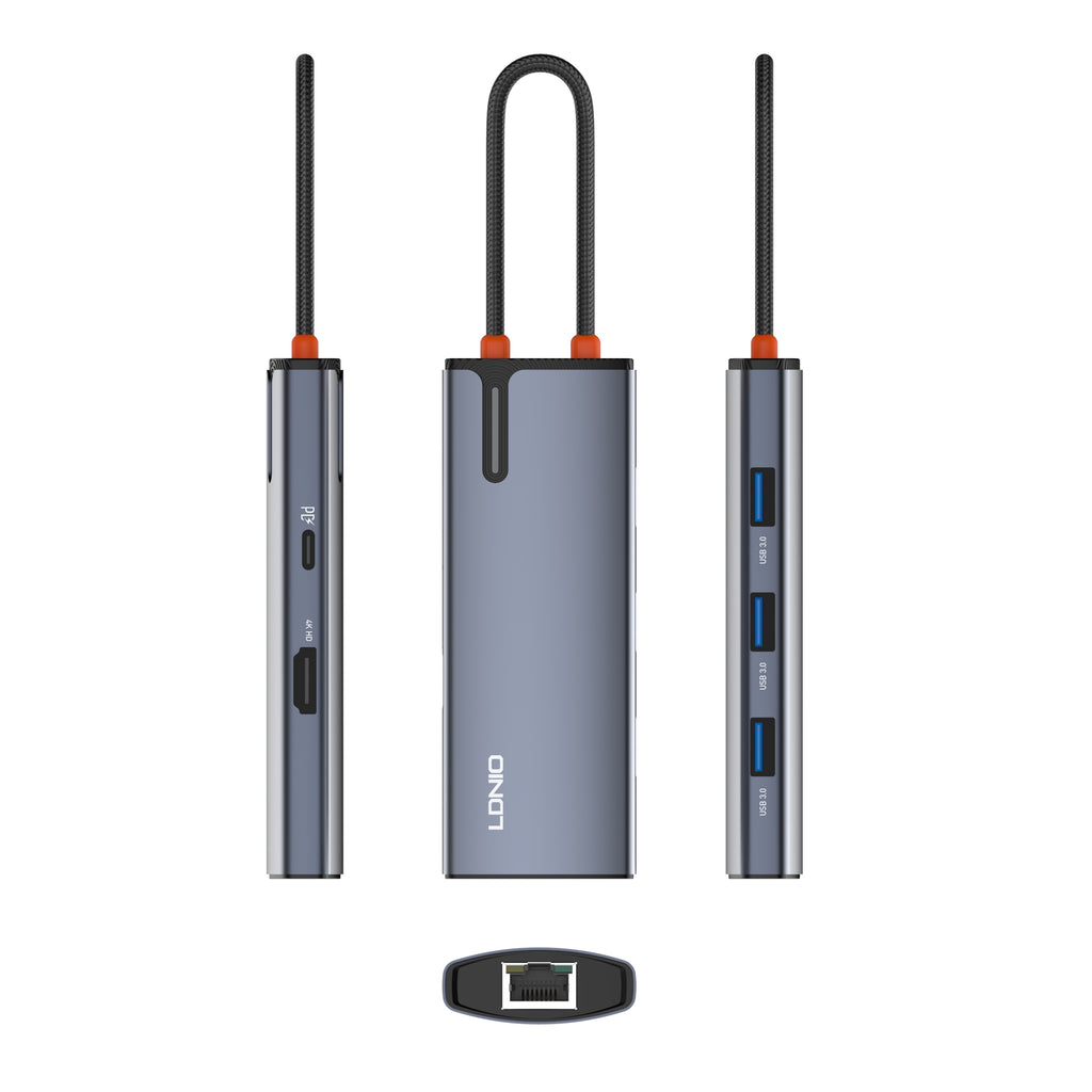 Hub USB-C LDNIO DS-16H 6 en 1 con HDMI 4K, USB 3.0 y RJ45
