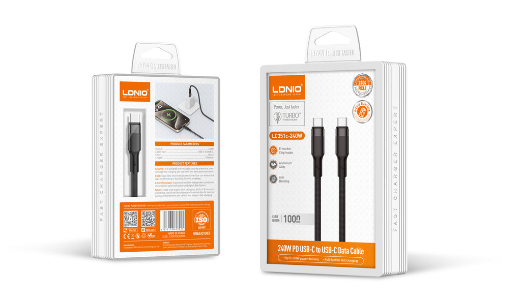 Cable USB-C a USB-C LDNIO LC352C 240W PD 3.1 1 Metro Carga Ultrarrrápida