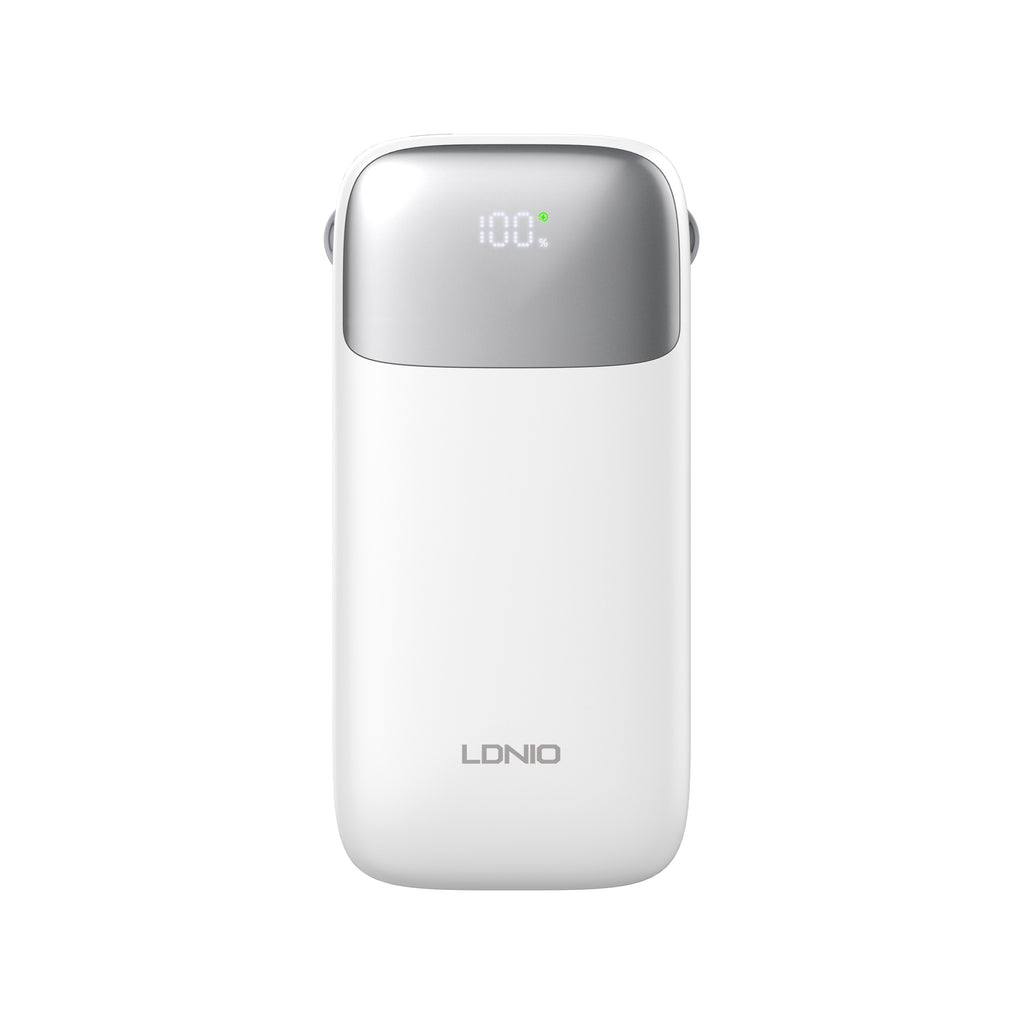 Power Bank LDNIO PQ20 20000mAh con Cable Integrado y Carga Rápida 20W