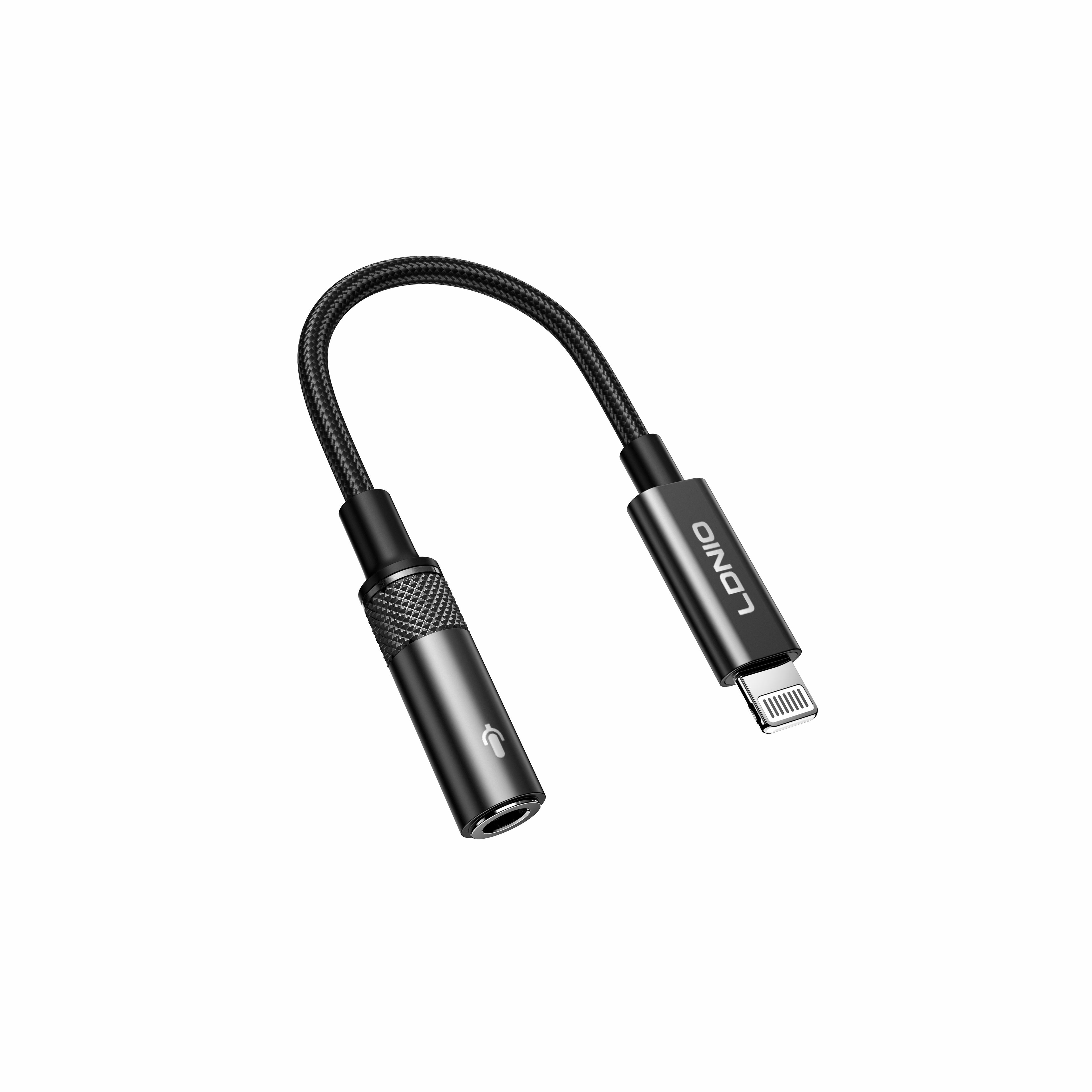 Adaptador Lightning a Jack 3.5 mm LDNIO LS-T80i Audio Hi-Fi para iPhone