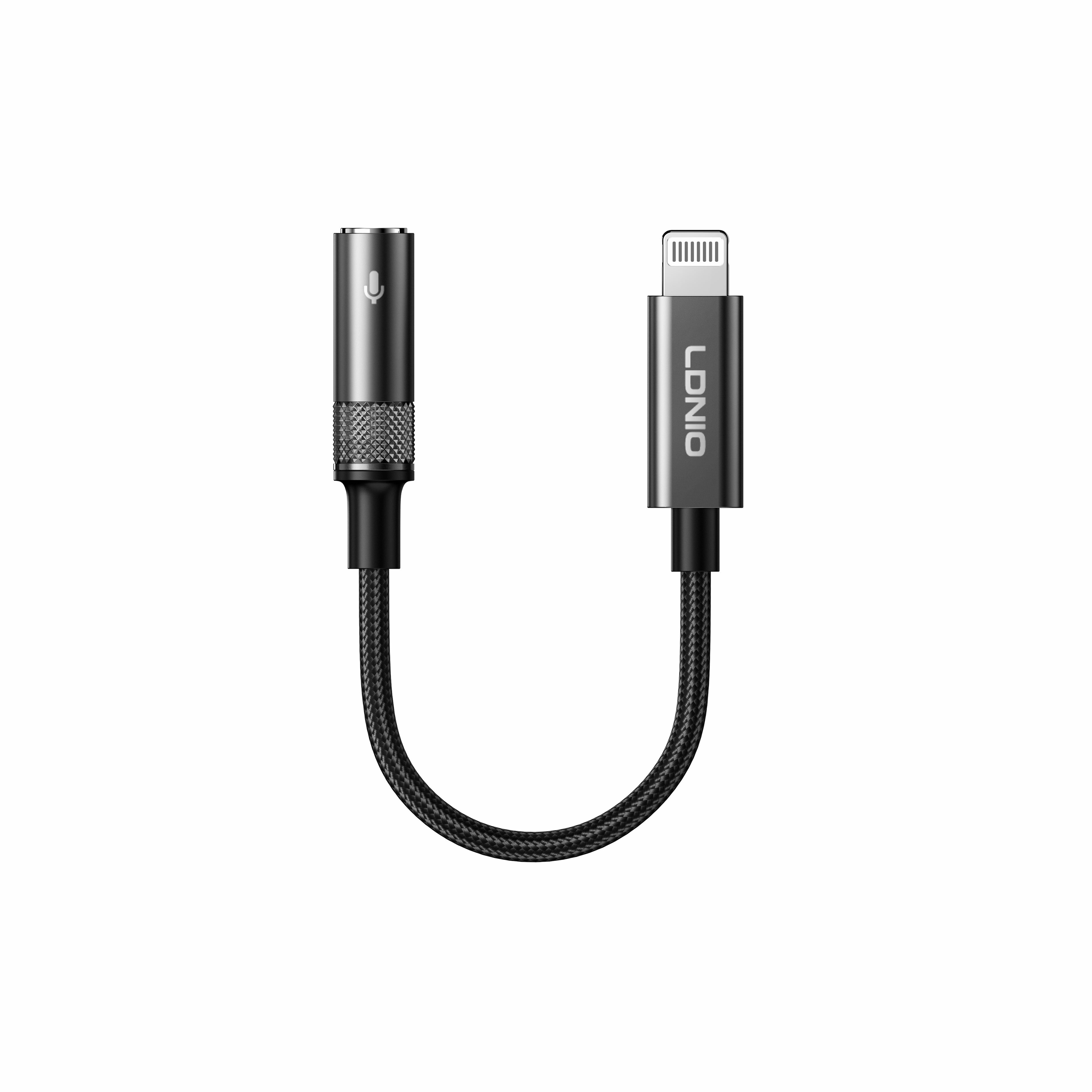 Adaptador Lightning a Jack 3.5 mm LDNIO LS-T80i Audio Hi-Fi para iPhone
