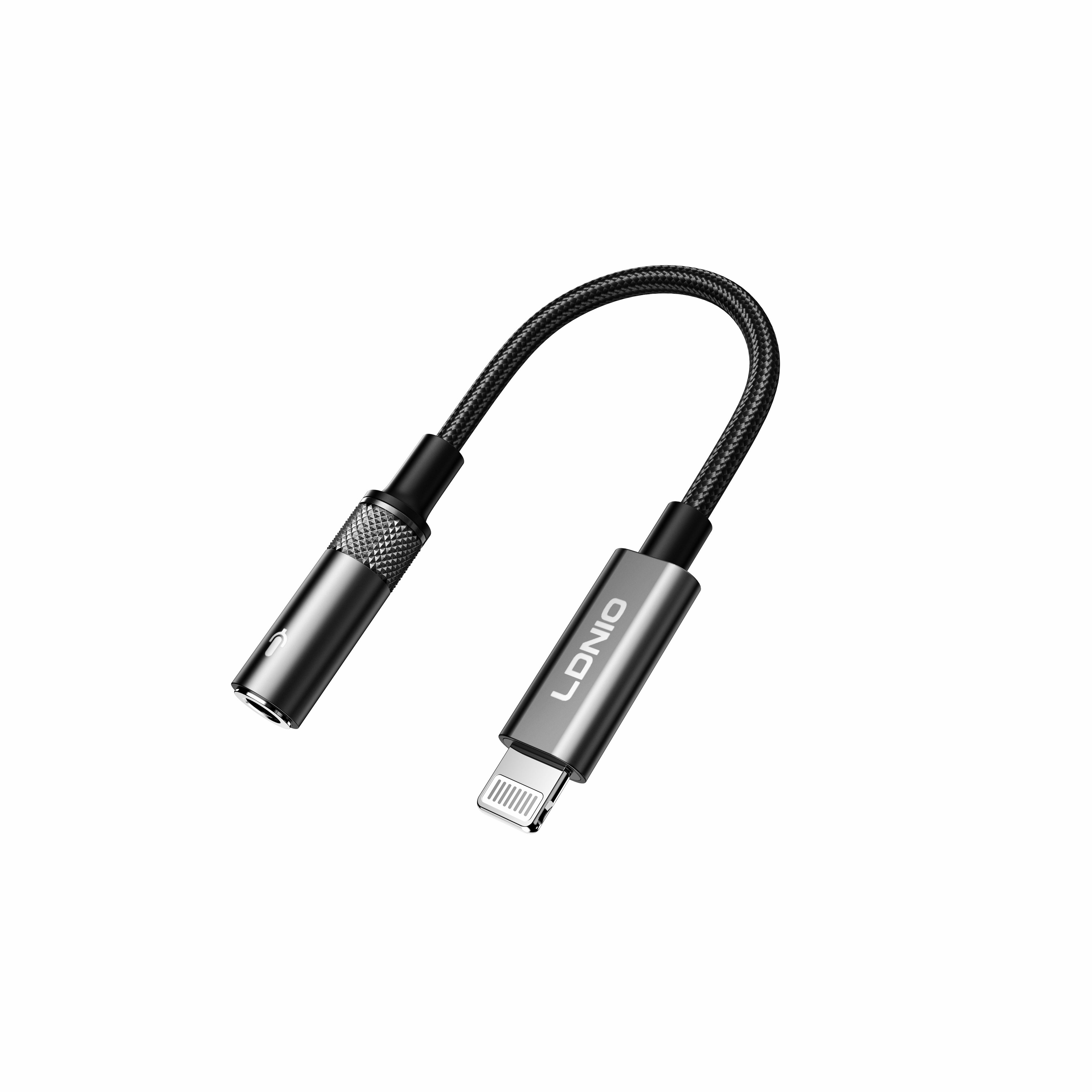 Adaptador Lightning a Jack 3.5 mm LDNIO LS-T80i Audio Hi-Fi para iPhone