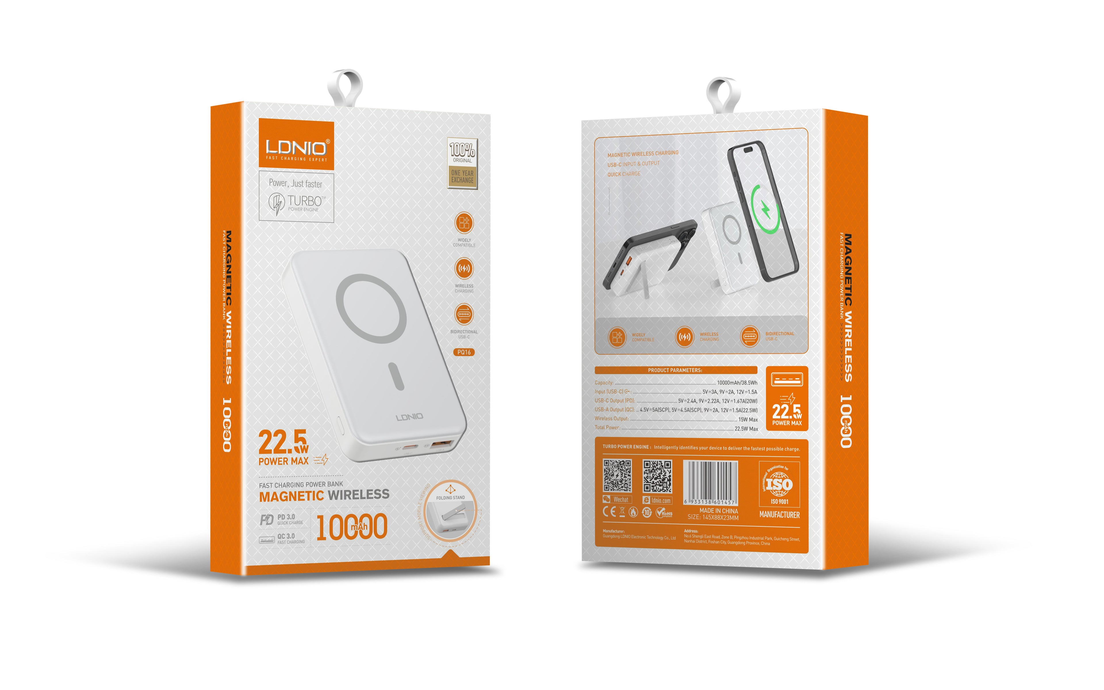 Power Bank Magnético LDNIO PQ16 10000mAh Inalámbrico MagSafe 22.5W