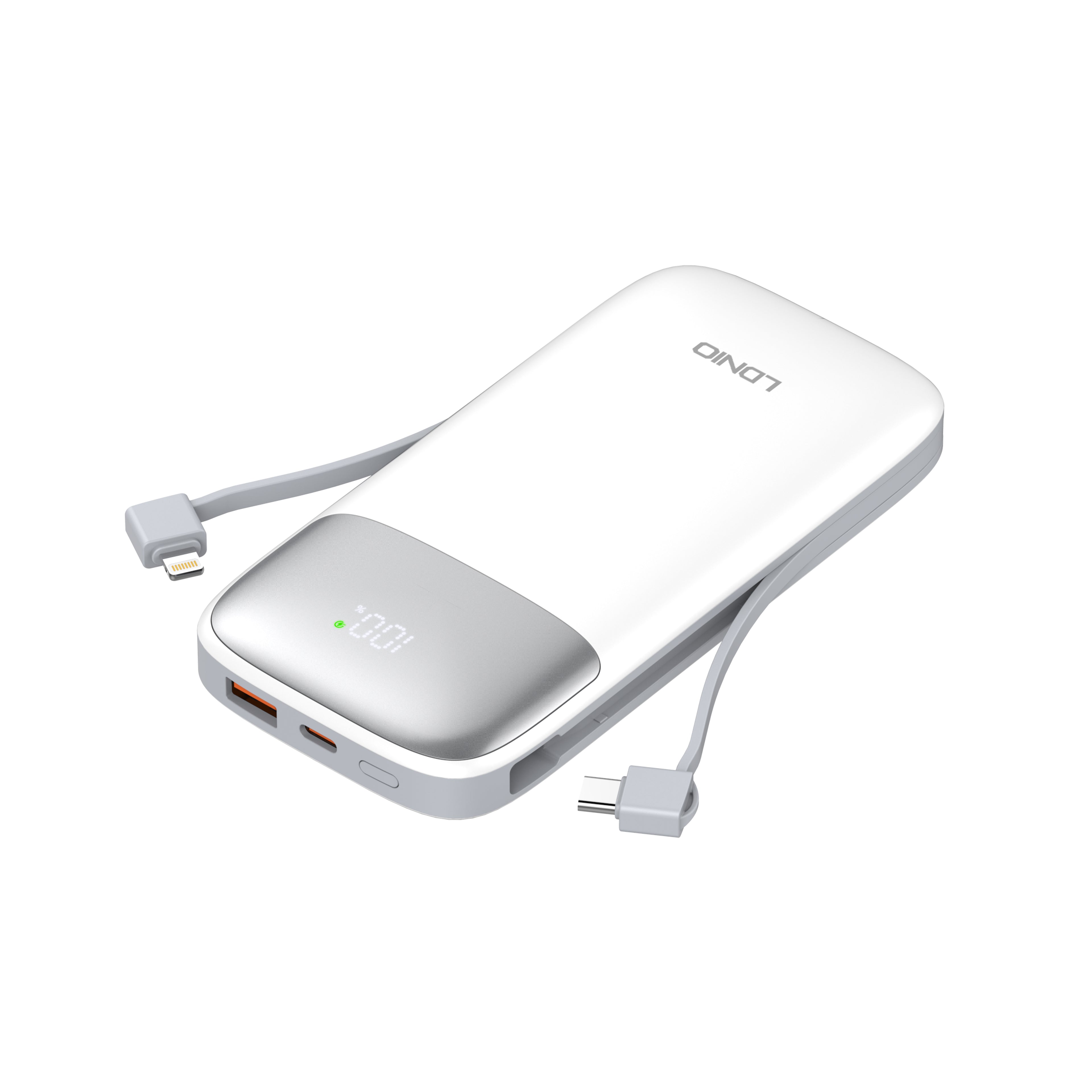 Power Bank LDNIO PQ19 10000mAh con Cable Integrado y Carga Rápida 20W