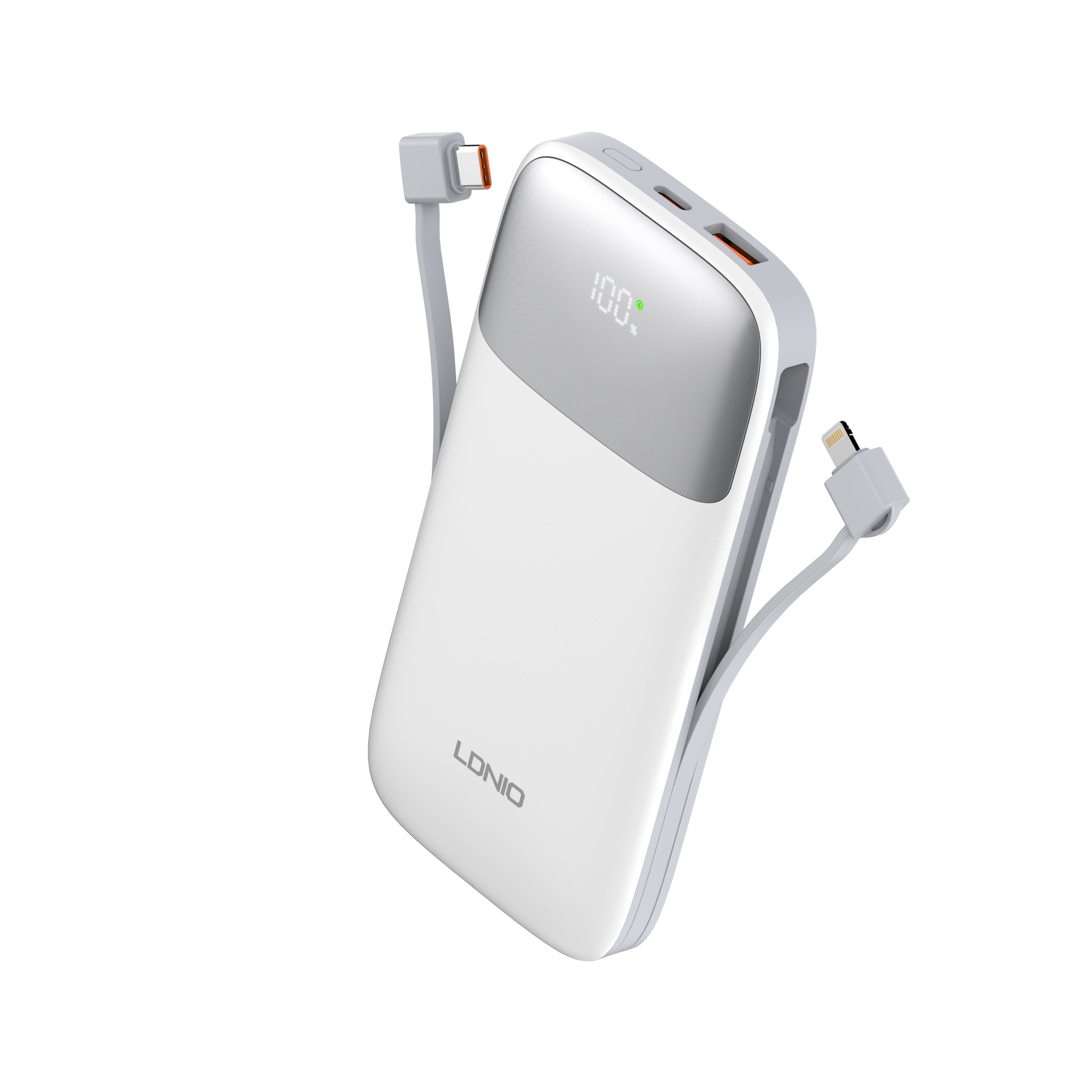 Power Bank LDNIO PQ19 10000mAh con Cable Integrado y Carga Rápida 20W