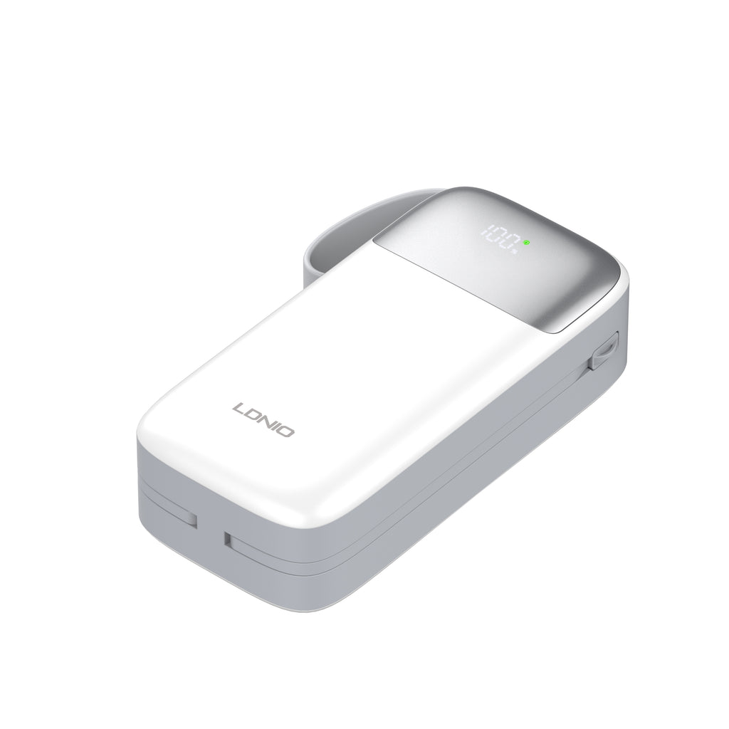 Power Bank LDNIO PQ30 30000mAh con Carga Rápida 22.5W y Cables Integrados