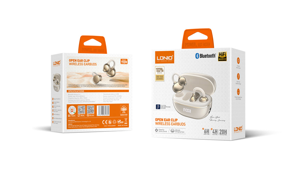 Auriculares Bluetooth LDNIO T09 Open Ear Clip HiFi Inalámbricos