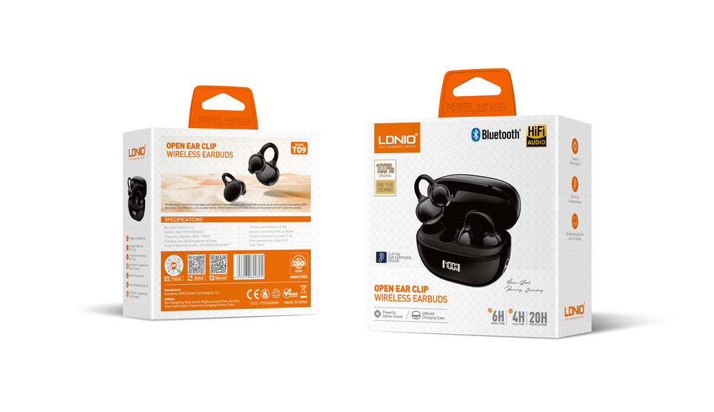 Auriculares Bluetooth LDNIO T09 Open Ear Clip HiFi Inalámbricos